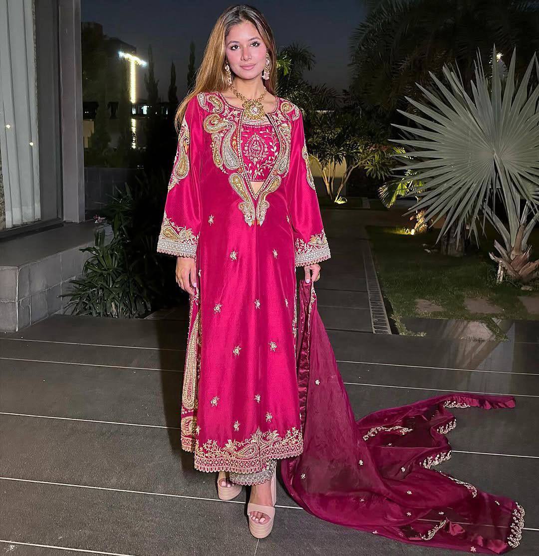 Beautiful Thread & 5mm sequins embroidery work & Fully Stich Blouse