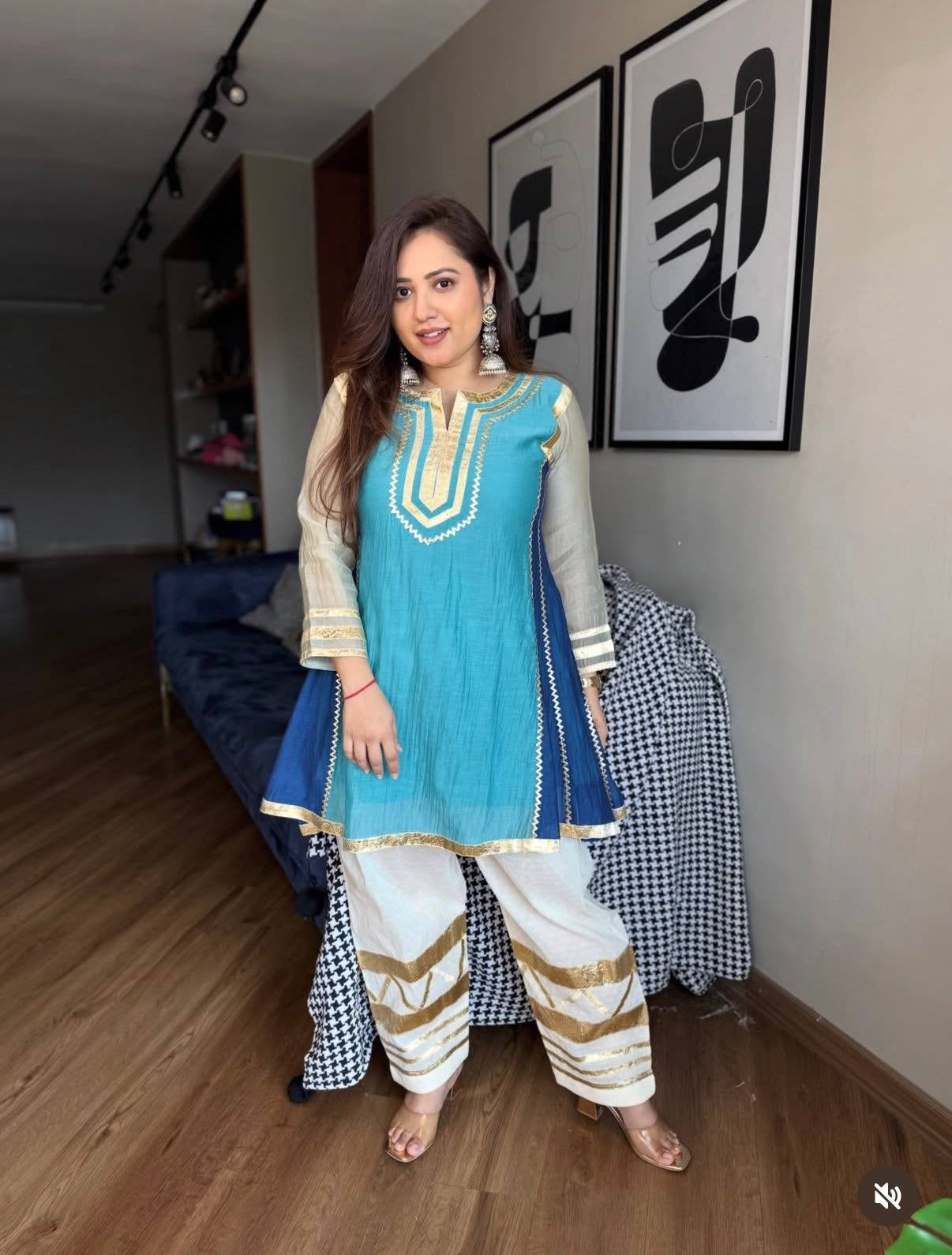 Celebrity Inspired Pure Chanderi Elegance Festive Luxe Kurta